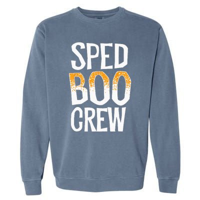 Sped Boo Crew Teacher Special Education Ed School Halloween Garment-Dyed Sweatshirt