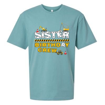 Sister Birthday Crew Construction Family Birthday Party Sueded Cloud Jersey T-Shirt