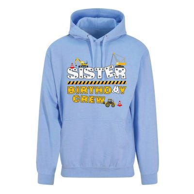 Sister Birthday Crew Construction Family Birthday Party Unisex Surf Hoodie