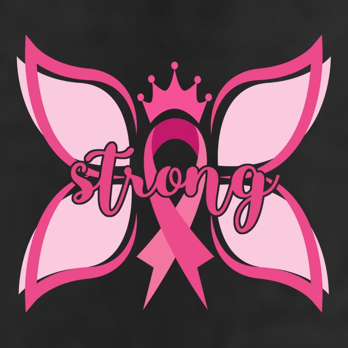 Strong Breast Cancer Awareness Butterfly 7 Panel Mesh Trucker Snapback Hat