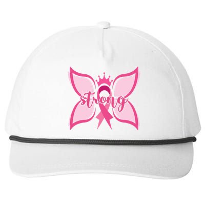 Strong Breast Cancer Awareness Butterfly Snapback Five-Panel Rope Hat