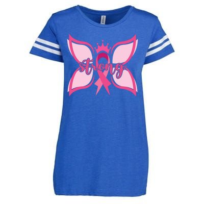 Strong Breast Cancer Awareness Butterfly Enza Ladies Jersey Football T-Shirt