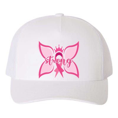 Strong Breast Cancer Awareness Butterfly Yupoong Adult 5-Panel Trucker Hat