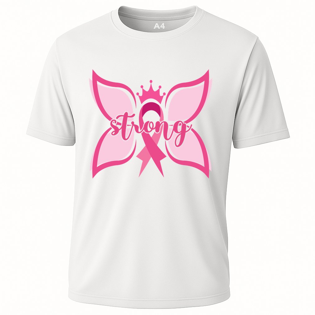Strong Breast Cancer Awareness Butterfly Performance Shirt