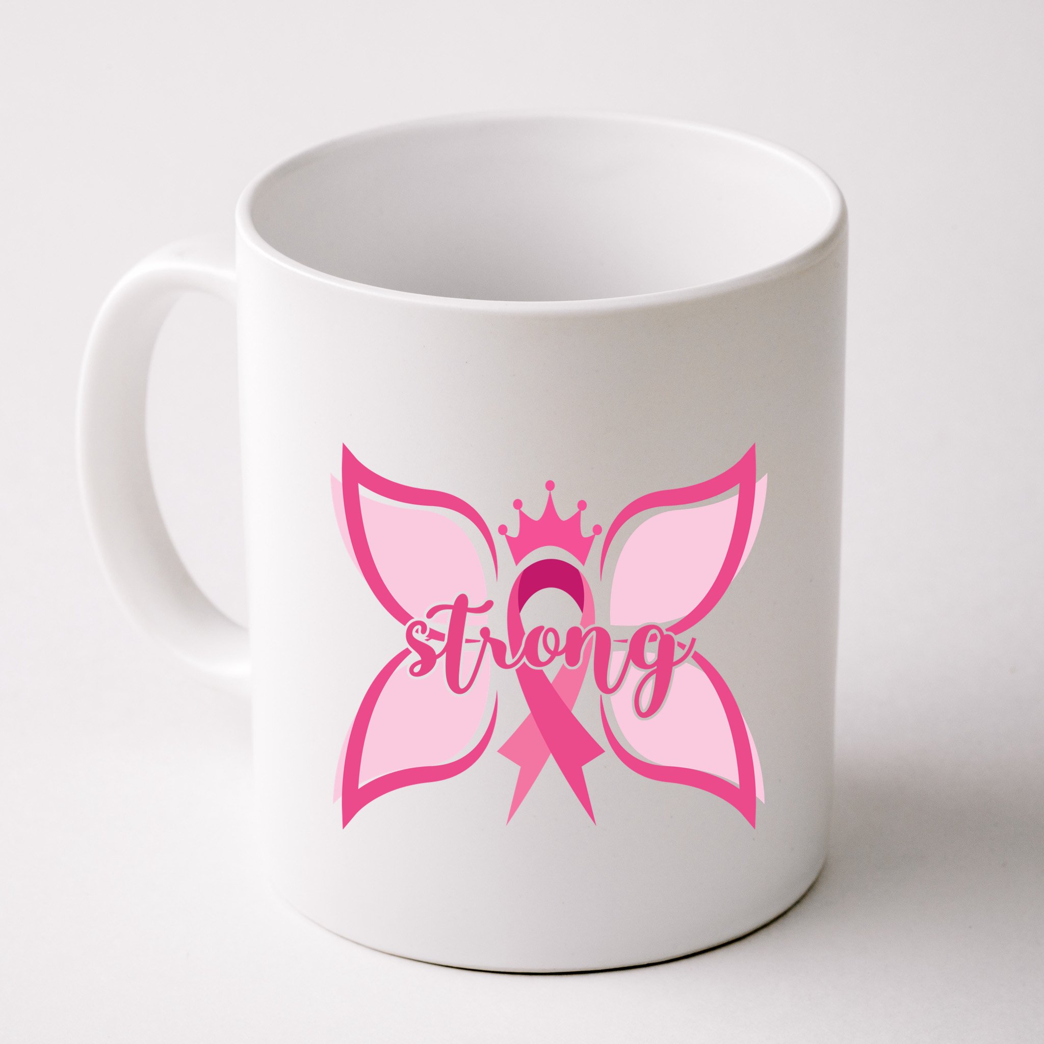 Strong Breast Cancer Awareness Butterfly Mug