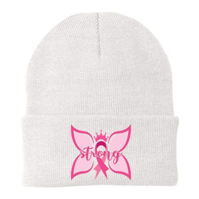 Strong Breast Cancer Awareness Butterfly Knit Cap Winter Beanie