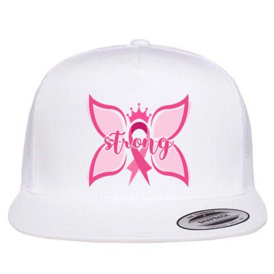 Strong Breast Cancer Awareness Butterfly Flatbill Hat