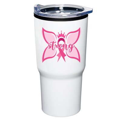 Strong Breast Cancer Awareness Butterfly Tumbler