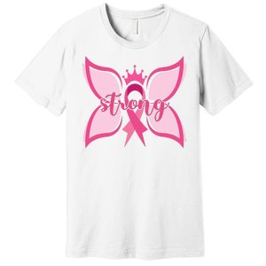 Strong Breast Cancer Awareness Butterfly Premium T-Shirt