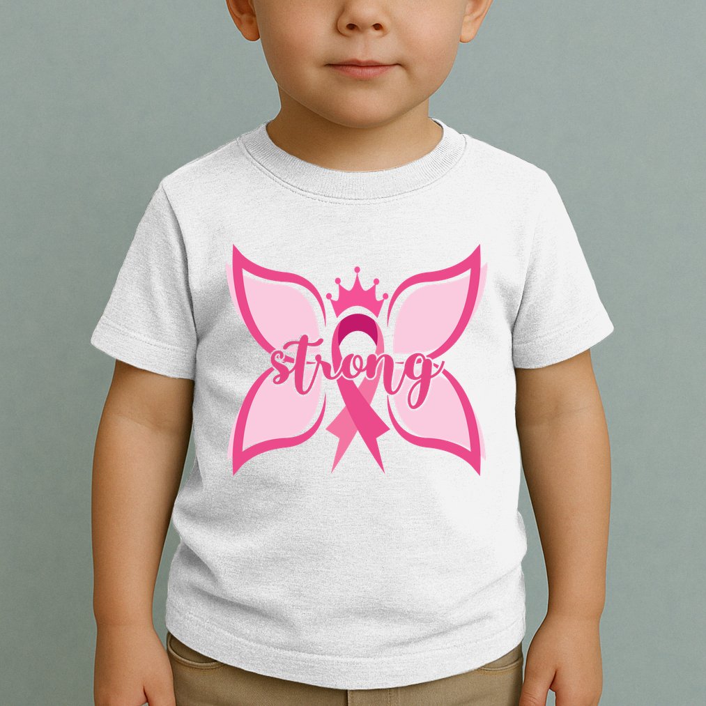 Strong Breast Cancer Awareness Butterfly Toddler T-Shirt