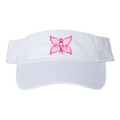 Strong Breast Cancer Awareness Butterfly Valucap Bio-Washed Visor