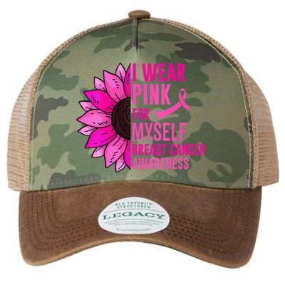 Sunflower Breast Cancer Awareness Ribbon In October Legacy Tie Dye Trucker Hat