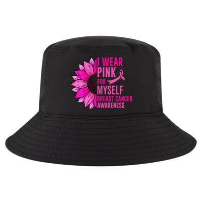 Sunflower Breast Cancer Awareness Ribbon In October Cool Comfort Performance Bucket Hat