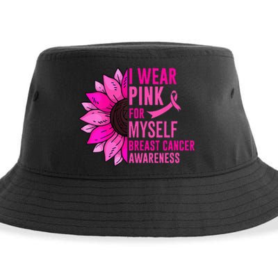 Sunflower Breast Cancer Awareness Ribbon In October Sustainable Bucket Hat