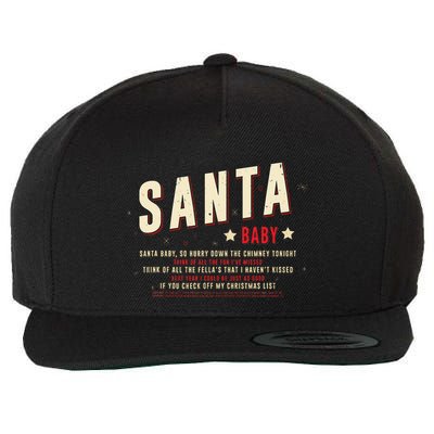 Santa Baby Christmas Song Lyrics Eartha Kitt Wool Snapback Cap