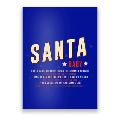 Santa Baby Christmas Song Lyrics Eartha Kitt Poster
