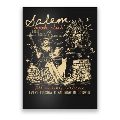 Salem Book Club Funny Bookish Halloween Spooky Reading Book Poster