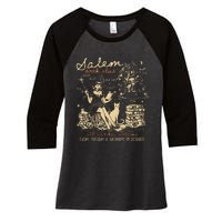 Salem Book Club Funny Bookish Halloween Spooky Reading Book Women's Tri-Blend 3/4-Sleeve Raglan Shirt