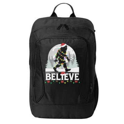 Santa Bigfoot Christmas Lights Funny Sasquatch Believe Xmas City Backpack