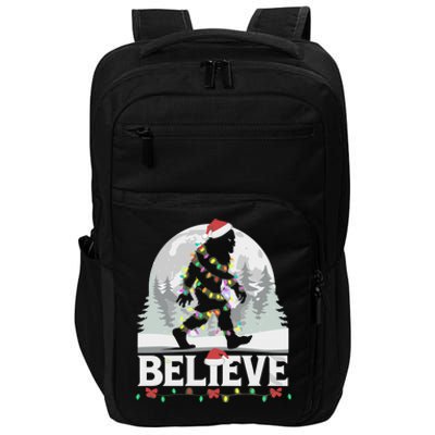 Santa Bigfoot Christmas Lights Funny Sasquatch Believe Xmas Impact Tech Backpack