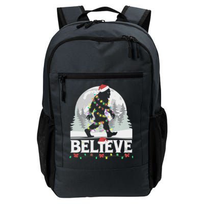 Santa Bigfoot Christmas Lights Funny Sasquatch Believe Xmas Daily Commute Backpack