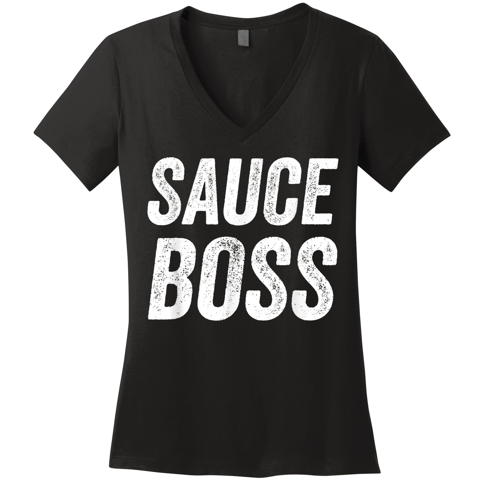 Sauce Boss Chef BBQ Cook Food Humorousa Women's V-Neck T-Shirt