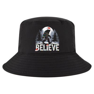 Santa Bigfoot Christmas Lights Funny Sasquatch Believe Xmas Cool Comfort Performance Bucket Hat