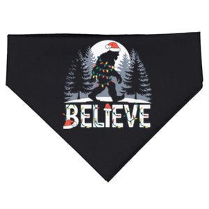 Santa Bigfoot Christmas Lights Funny Sasquatch Believe Xmas USA-Made Doggie Bandana