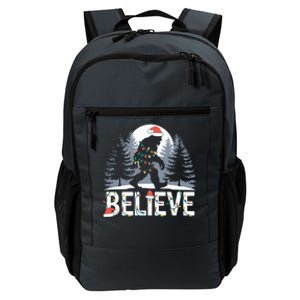 Santa Bigfoot Christmas Lights Funny Sasquatch Believe Xmas Daily Commute Backpack