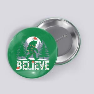 Santa Bigfoot Christmas Lights Funny Sasquatch Believe Xmas Button