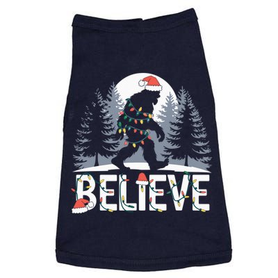 Santa Bigfoot Christmas Lights Funny Sasquatch Believe Xmas Doggie Tank