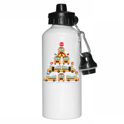 School Bus Christmas Tree Light For School Bus Driver Aluminum Water Bottle