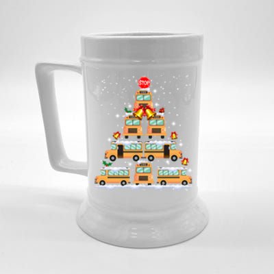 School Bus Christmas Tree Light For School Bus Driver Beer Stein