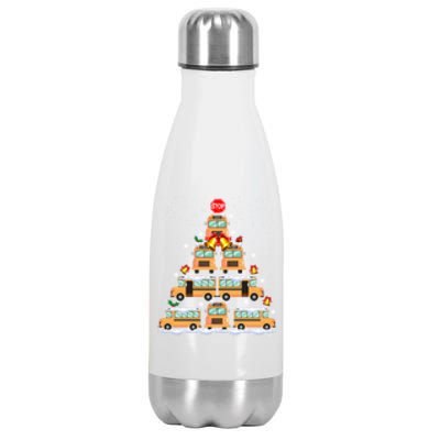 School Bus Christmas Tree Light For School Bus Driver Stainless Steel Insulated Water Bottle