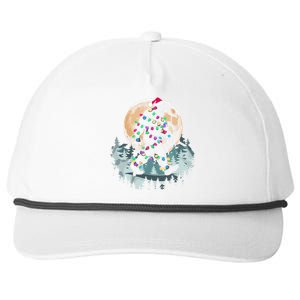 Santa Bigfoot Christmas Lights Funny Sasquatch Believe Xmas Snapback Five-Panel Rope Hat