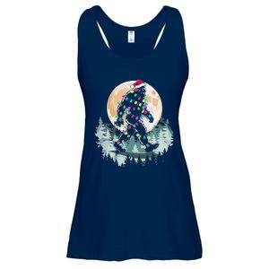 Santa Bigfoot Christmas Lights Funny Sasquatch Believe Xmas Ladies Essential Flowy Tank