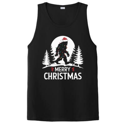 Santa Bigfoot Christmas Lights Funny Sasquatch Believe Xmas PosiCharge Competitor Tank