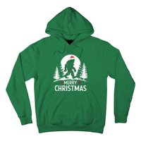 Santa Bigfoot Christmas Lights Funny Sasquatch Believe Xmas Hoodie