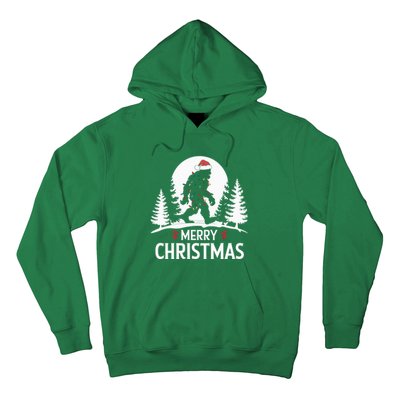 Santa Bigfoot Christmas Lights Funny Sasquatch Believe Xmas Hoodie