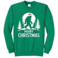 Santa Bigfoot Christmas Lights Funny Sasquatch Believe Xmas Sweatshirt