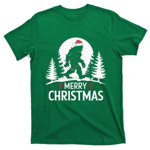 Santa Bigfoot Christmas Lights Funny Sasquatch Believe Xmas T-Shirt