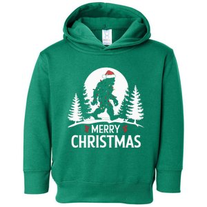 Santa Bigfoot Christmas Lights Funny Sasquatch Believe Xmas Toddler Hoodie