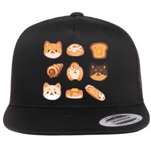 Shiba Buns Cute Cats Flat Bill Trucker Hat