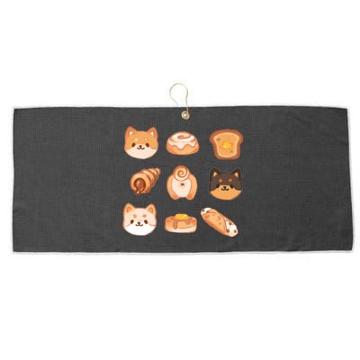 Shiba Buns Cute Cats Large Microfiber Waffle Golf Towel