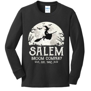 Salem Broom Company Shirts Grunge Halloween Womens Witch Kids Long Sleeve Shirt