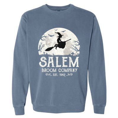 Salem Broom Company Shirts Grunge Halloween Womens Witch Garment-Dyed Sweatshirt