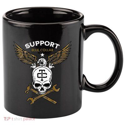 Support Blue Collar 11oz C Handle Ceramic Mug