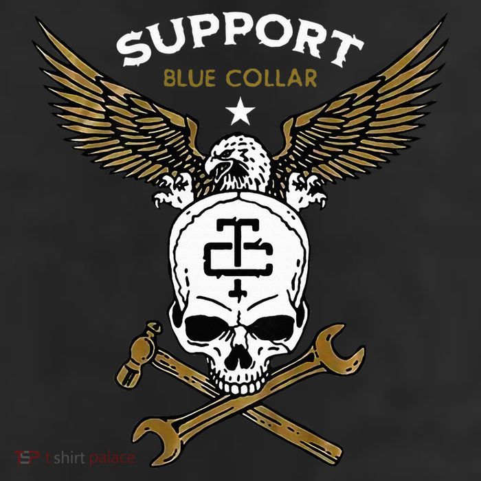 Support Blue Collar 11oz C Handle Ceramic Mug