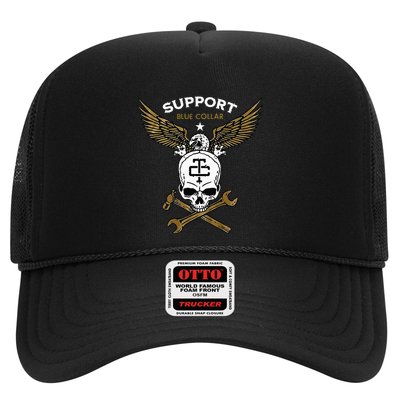 Support Blue Collar Trucker Hat