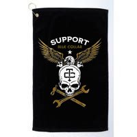 Support Blue Collar Golf Towel